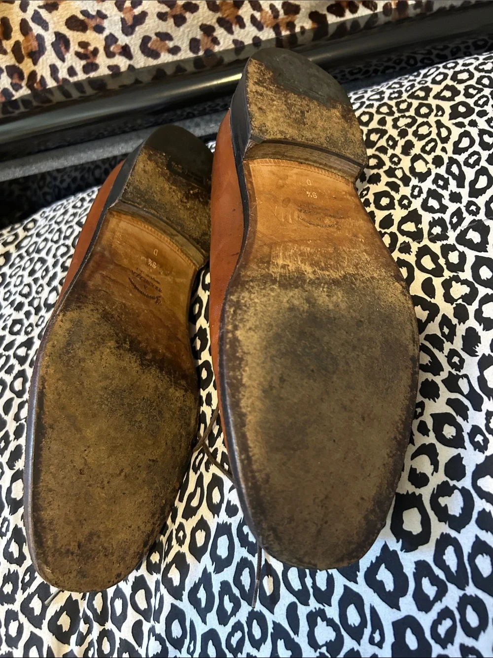 Salvatore Ferragamo Men's Tan Brown Leather Derby Shoes